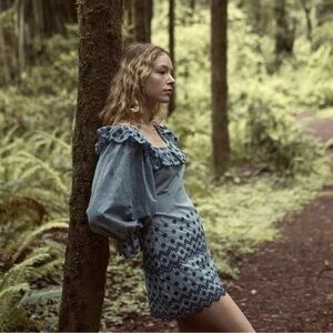 Doen Franique Mini Dress in Azure Paris Gingham